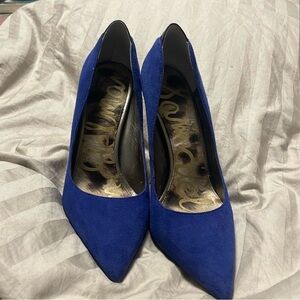 Sam Edelman Royal Blue Suede Pointed Toe Pumps